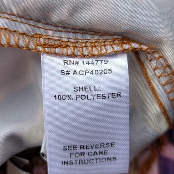 NWOT ACOA Abstract Tropical Floral Wide Leg Palazzo Pant Small Purple Terracotta - Picture 5 of 7